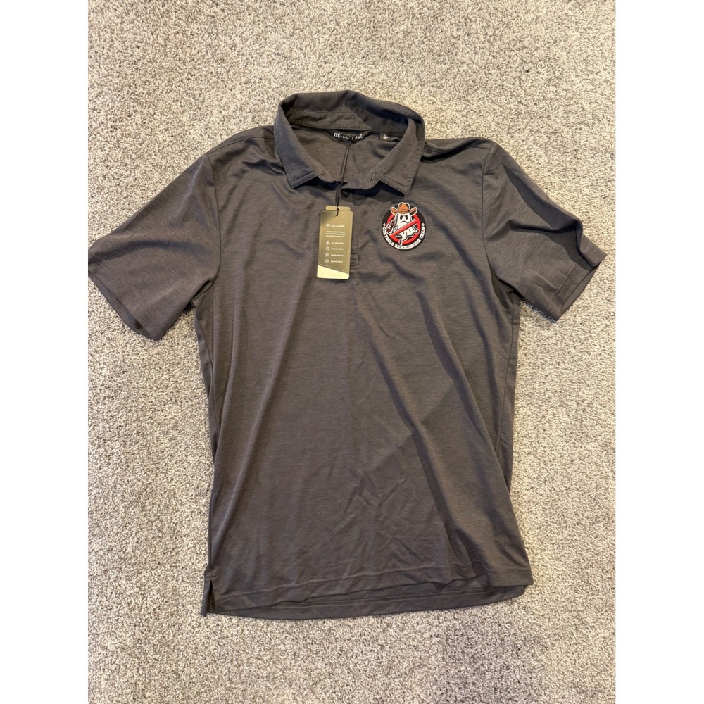 TravisMathew Polo Shirt Men L Gray Control Remediation Team Prestige Performance